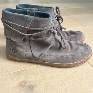 UGG Brown Suede Lace-Up Boots